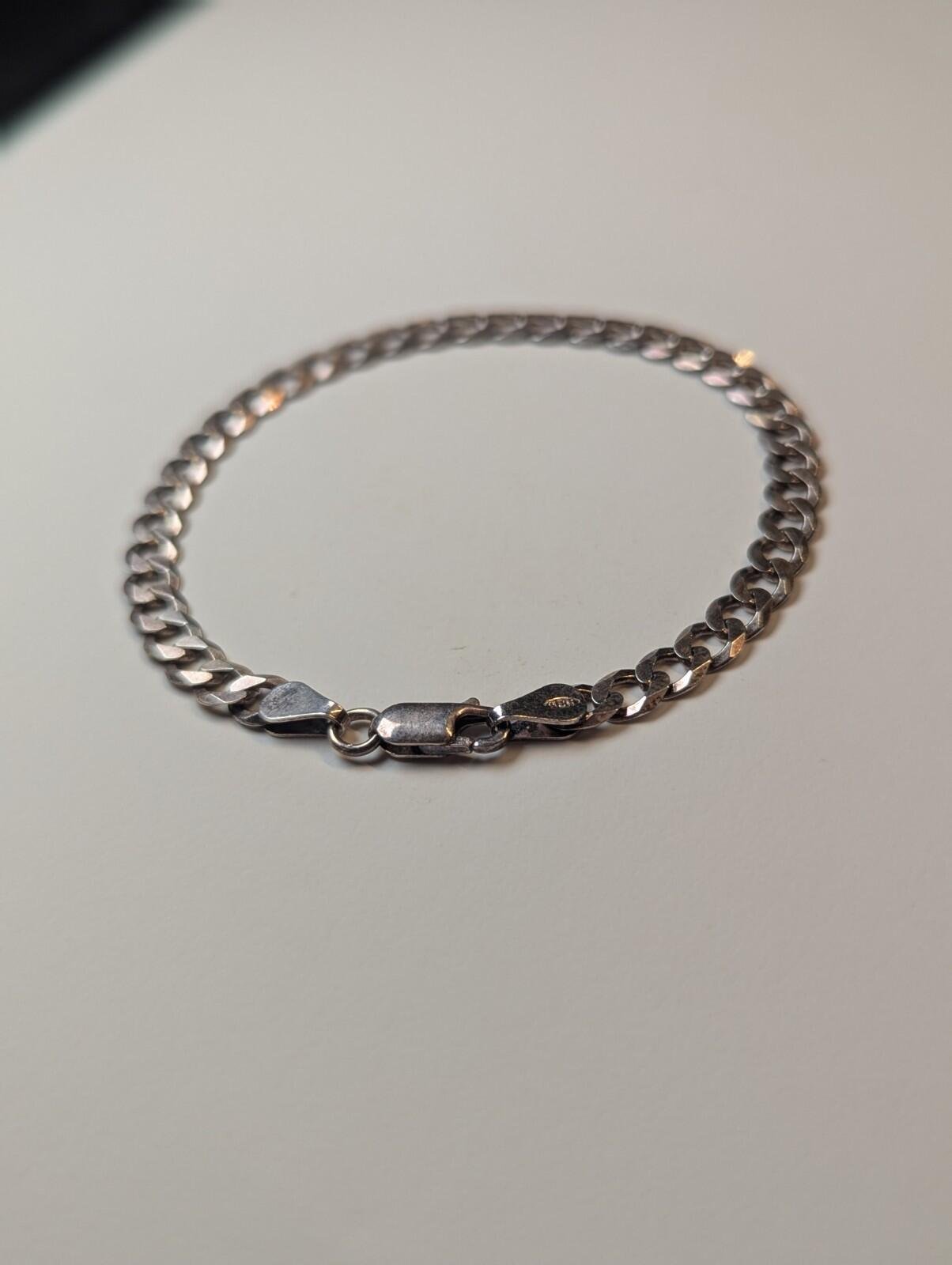 Vintage Sterling Silver Curb Link Bracelet | 19.5cm | 5.9g | 925 Silver - Image 3
