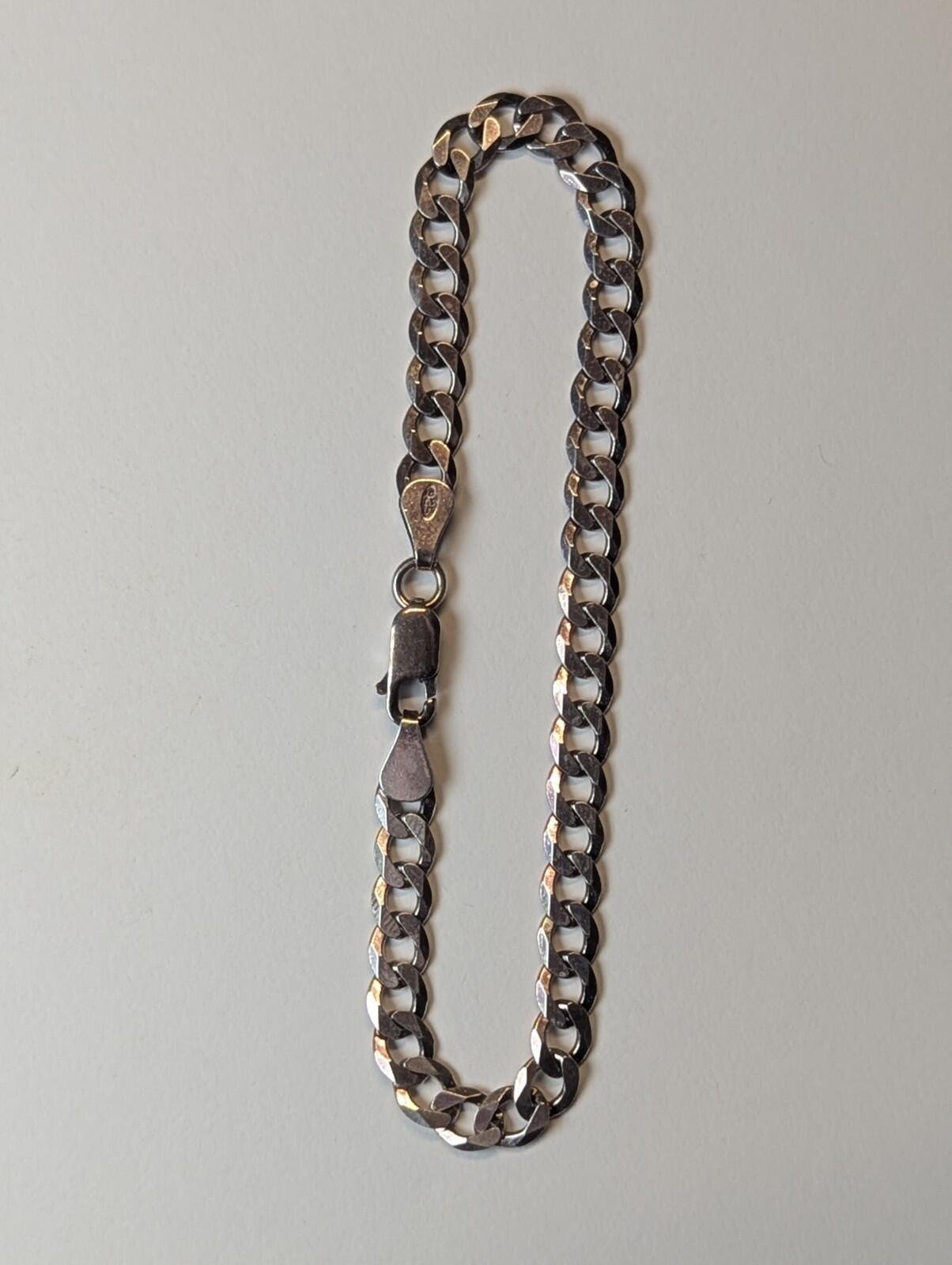 Vintage Sterling Silver Curb Link Bracelet | 19.5cm | 5.9g | 925 Silver - Image 8