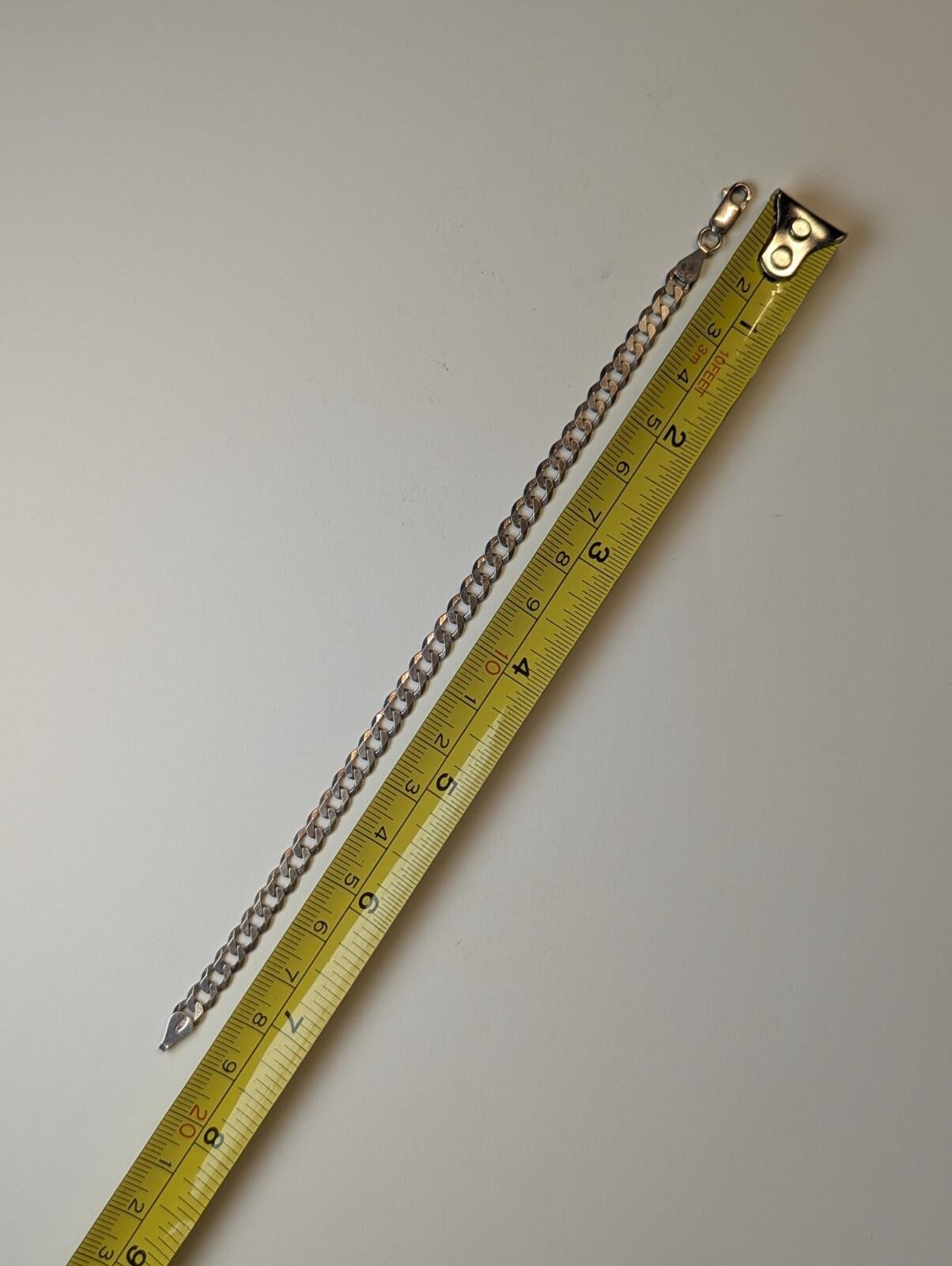 Vintage Sterling Silver Curb Link Bracelet | 19.5cm | 5.9g | 925 Silver - Image 9