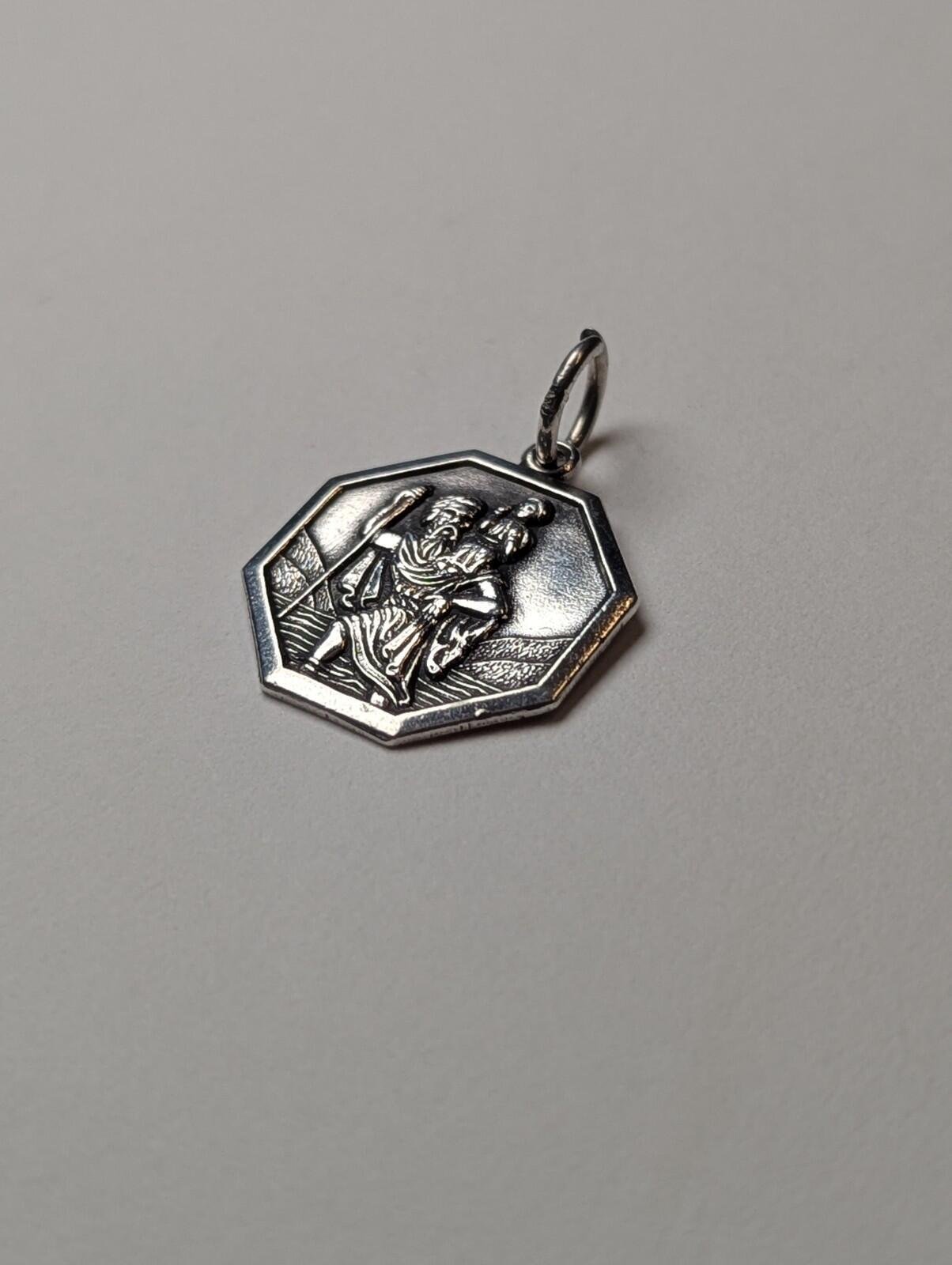 Vintage Sterling Silver St Christopher Pendant | 2.43g | 925 Silver
