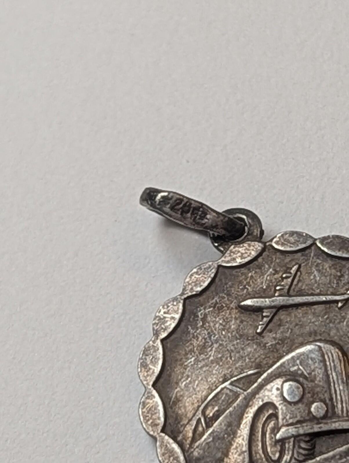 Vintage Sterling Silver St Christopher Pendant | 2.39g | 925 | Automobile Design - Image 8