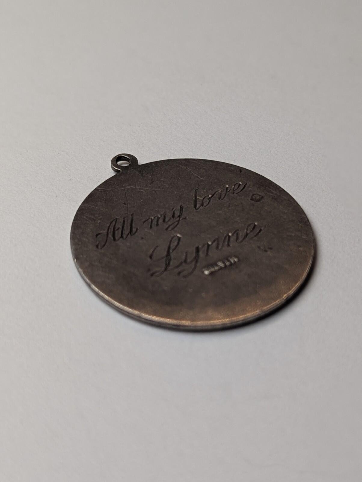 Vintage Sterling Silver St Christopher Pendant | 8.5g | 925 Silver | Etched Text - Image 4