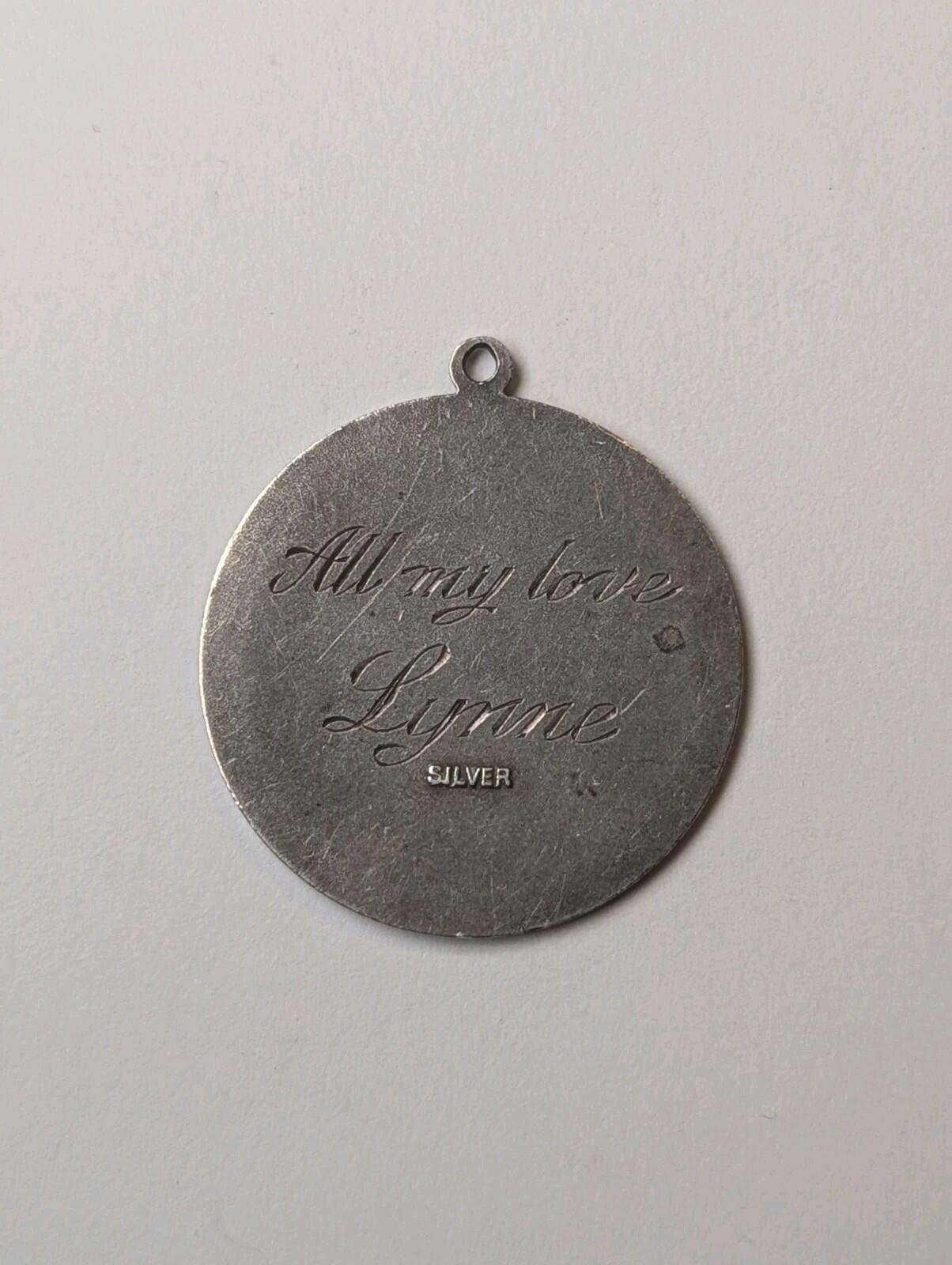 Vintage Sterling Silver St Christopher Pendant | 8.5g | 925 Silver | Etched Text - Image 6