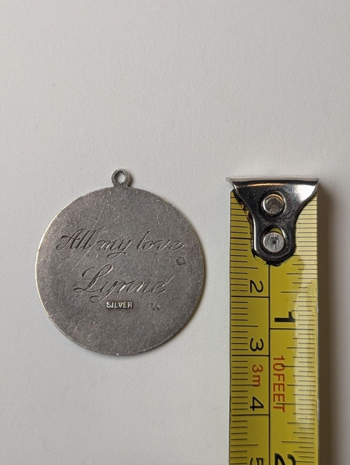 Vintage Sterling Silver St Christopher Pendant | 8.5g | 925 Silver | Etched Text - Image 8