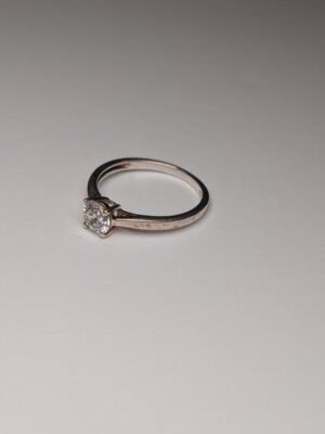 Vintage Sterling Silver CZ Gemstone Ring | Size Q 1/2 | 925 Silver