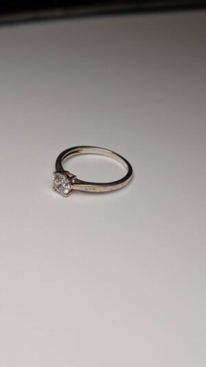 Vintage Sterling Silver CZ Gemstone Ring | Size Q 1/2 | 925 Silver