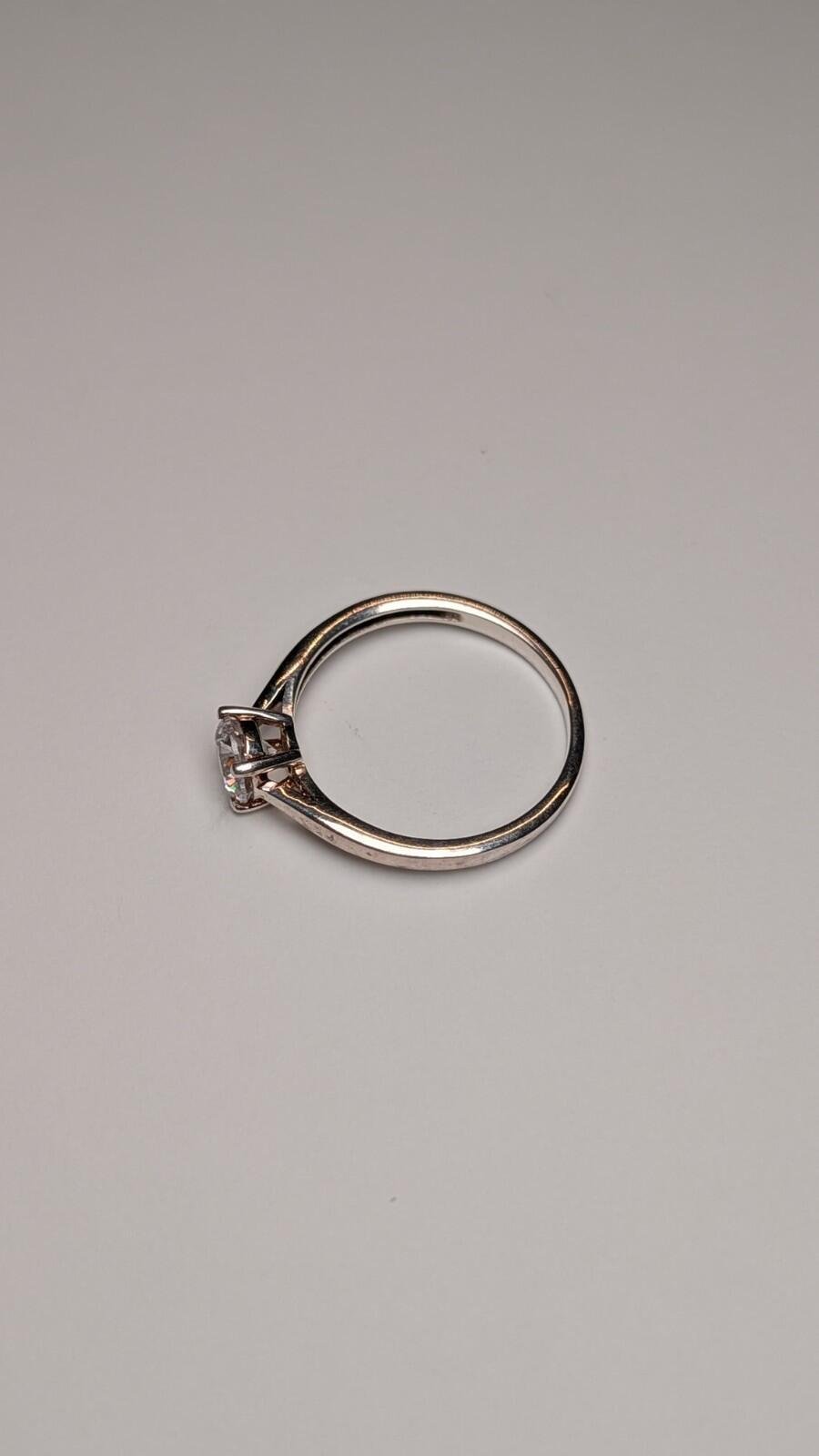 Vintage Sterling Silver CZ Gemstone Ring | Size Q 1/2 | 925 Silver - Image 2
