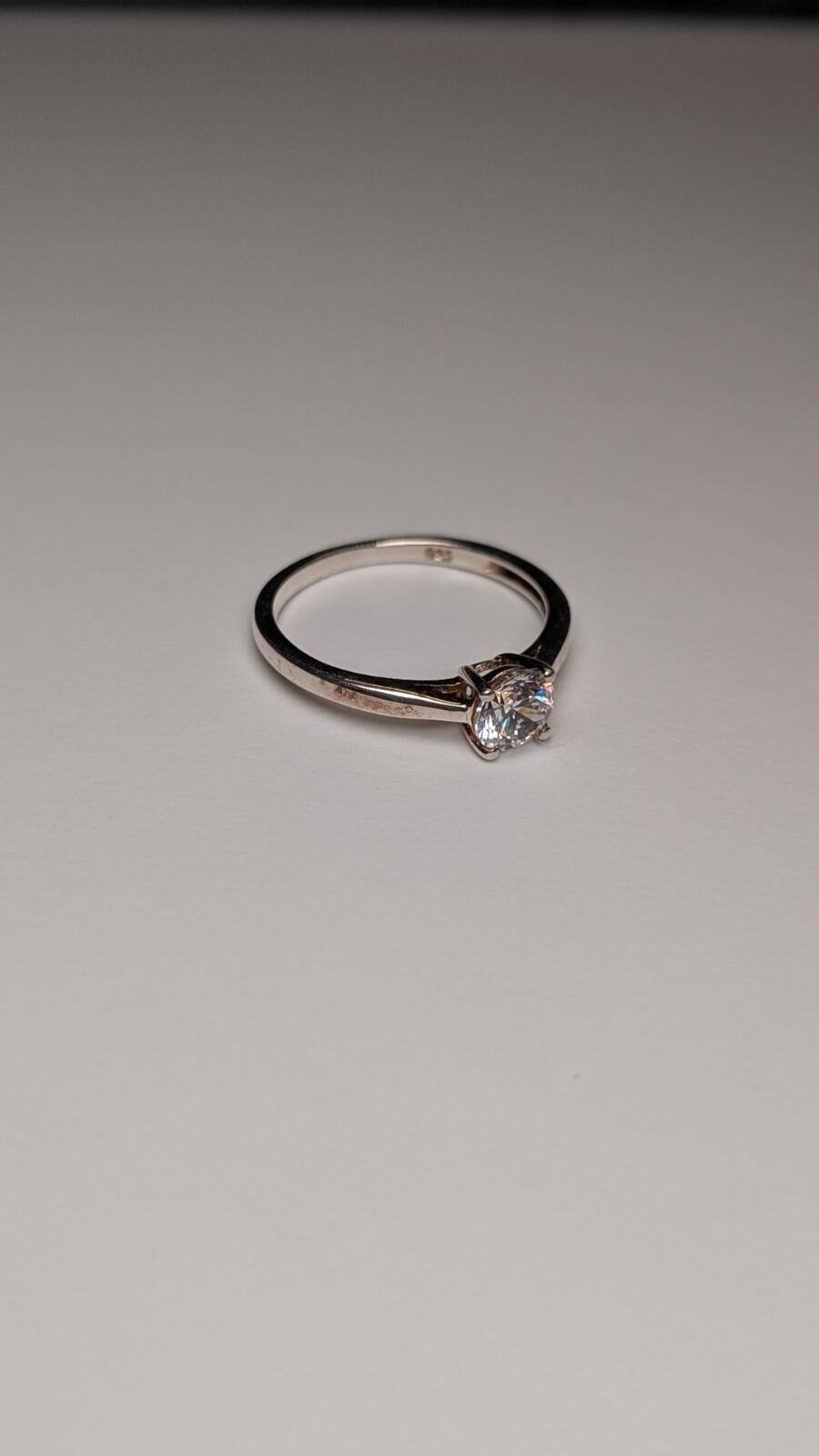 Vintage Sterling Silver CZ Gemstone Ring | Size Q 1/2 | 925 Silver - Image 4