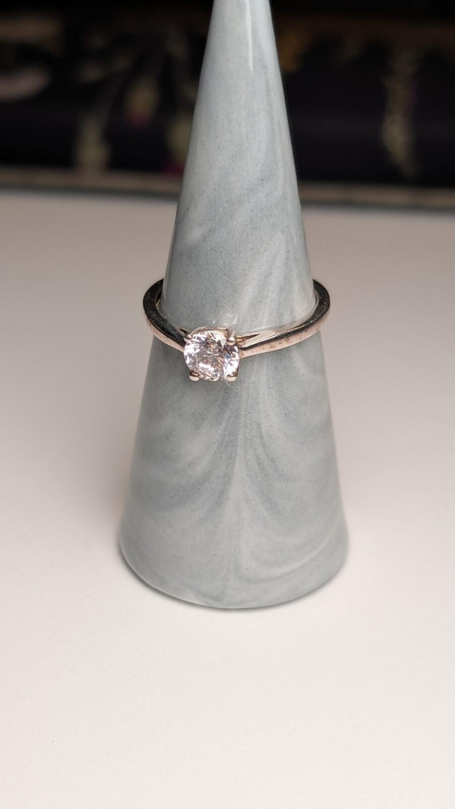 Vintage Sterling Silver CZ Gemstone Ring | Size Q 1/2 | 925 Silver - Image 5