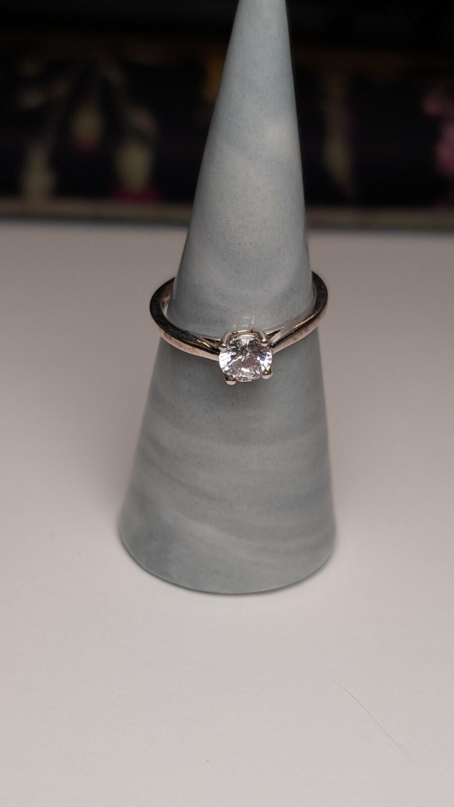 Vintage Sterling Silver CZ Gemstone Ring | Size Q 1/2 | 925 Silver - Image 7