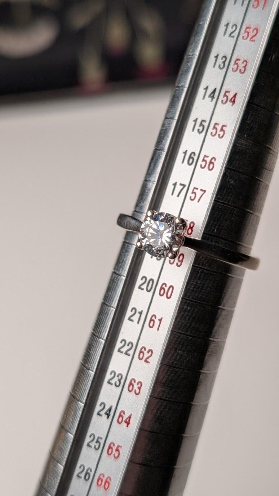 Vintage Sterling Silver CZ Gemstone Ring | Size Q 1/2 | 925 Silver - Image 8
