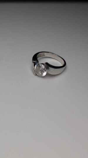 Vintage Sterling Silver CZ Stone Ring | Size N | 925 Silver