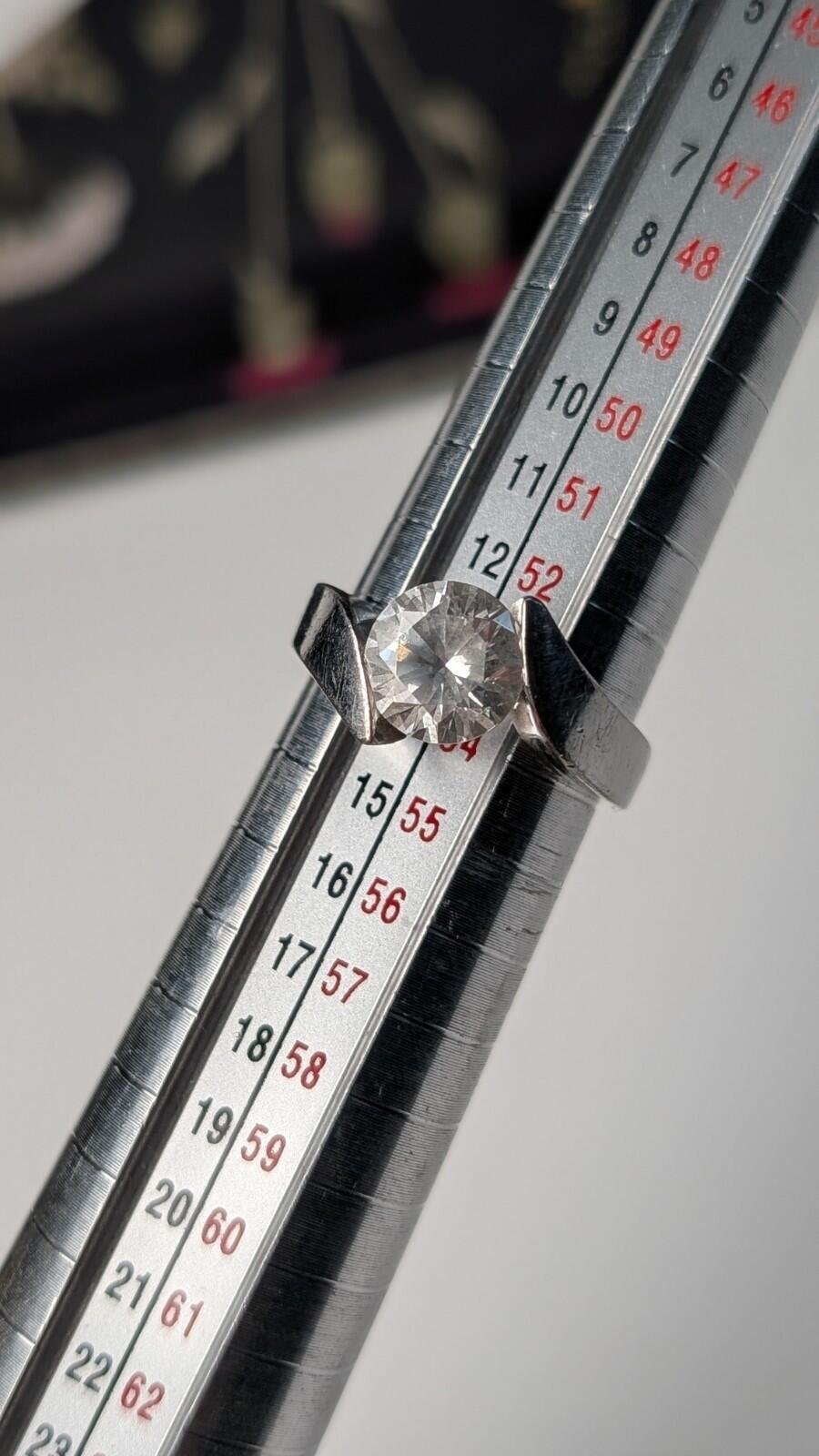Vintage Sterling Silver CZ Stone Ring | Size N | 925 Silver - Image 9