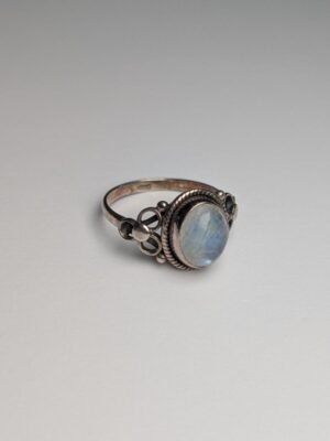Vintage Sterling Silver Moonstone Ring | Size O 1/2 | 925 Silver