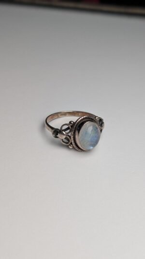 Vintage Sterling Silver Moonstone Ring | Size O 1/2 | 925 Silver