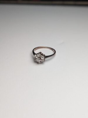 Vintage Sterling Silver Clear CZ Stons Cluster Ring | Size L 1/2 | 925 Silver