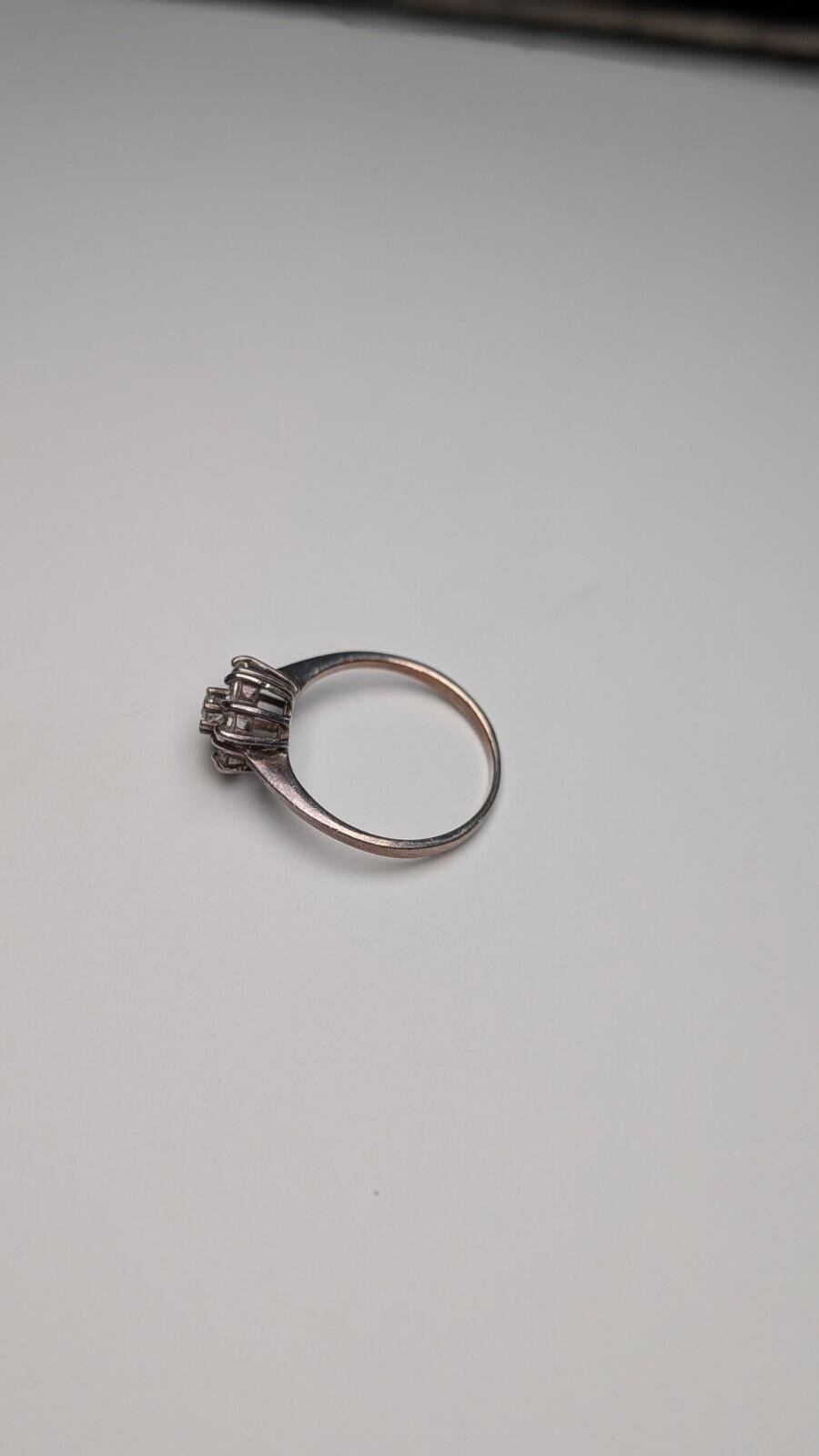 Vintage Sterling Silver Clear CZ Stons Cluster Ring | Size L 1/2 | 925 Silver - Image 6