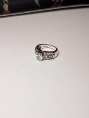 Vintage Sterling Silver Clear CZ Stones Ring | Size L 1/2 | 925 Silver