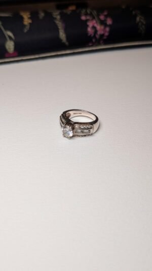 Vintage Sterling Silver Clear CZ Stones Ring | Size L 1/2 | 925 Silver