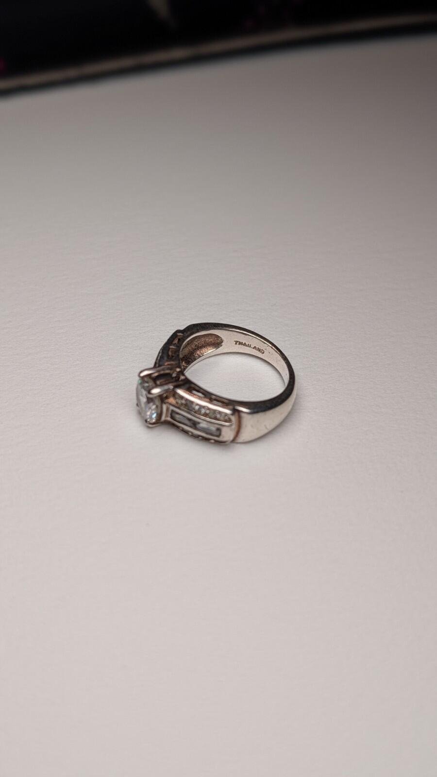 Vintage Sterling Silver Clear CZ Stones Ring | Size L 1/2 | 925 Silver - Image 6
