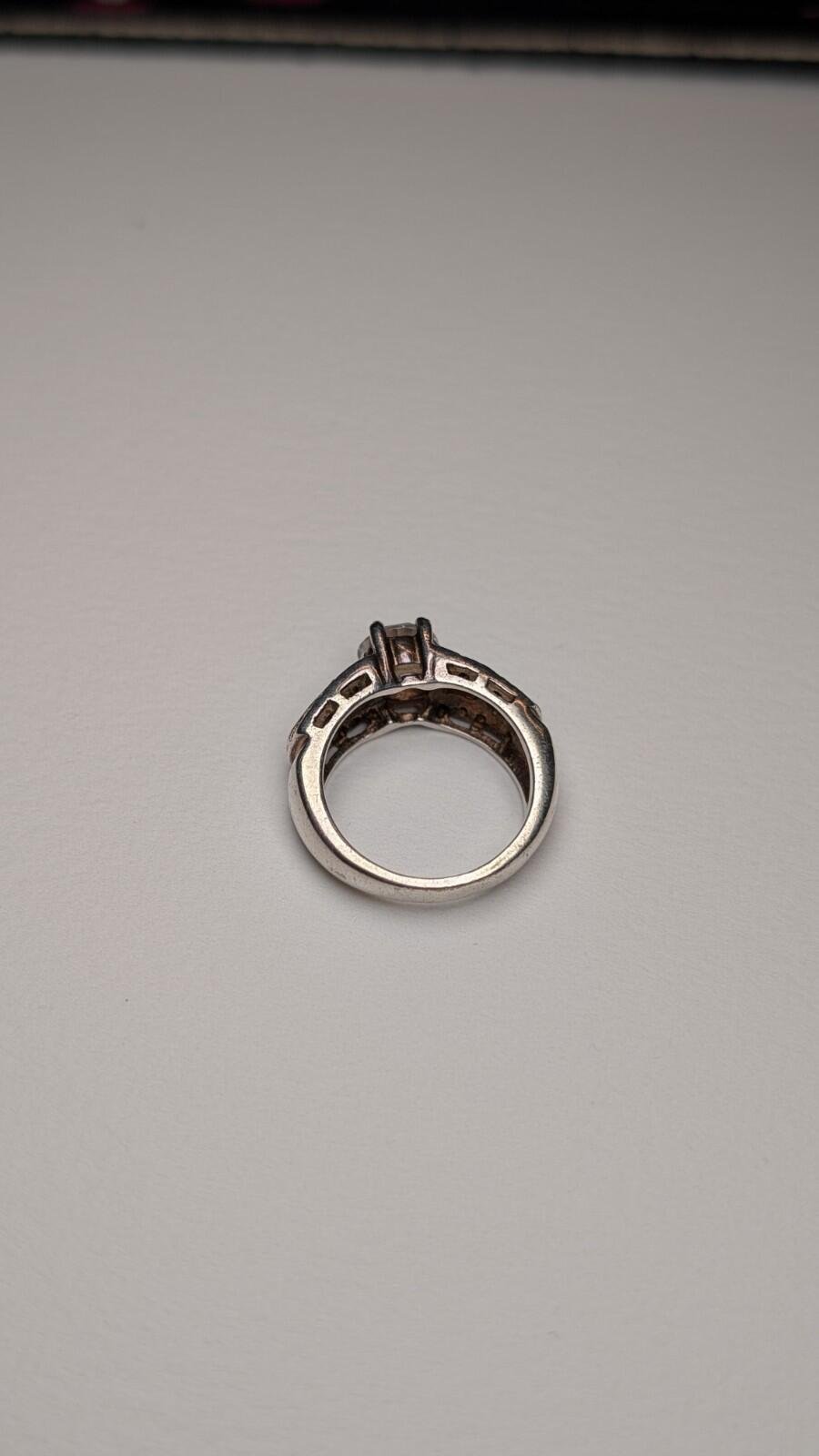 Vintage Sterling Silver Clear CZ Stones Ring | Size L 1/2 | 925 Silver - Image 7