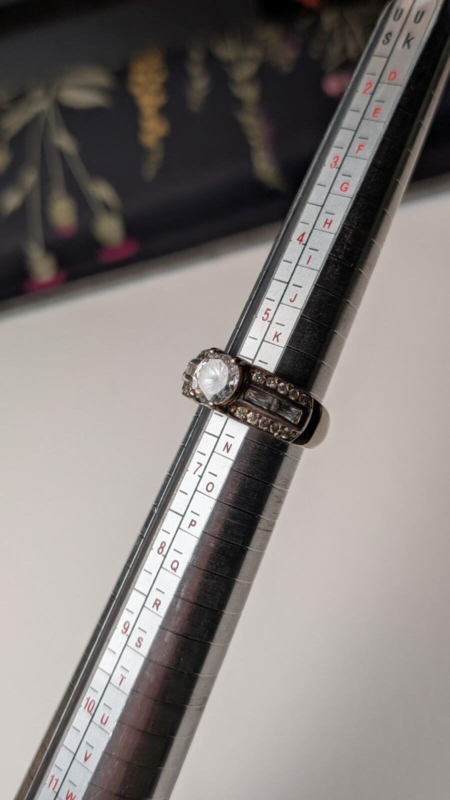 Vintage Sterling Silver Clear CZ Stones Ring | Size L 1/2 | 925 Silver - Image 12