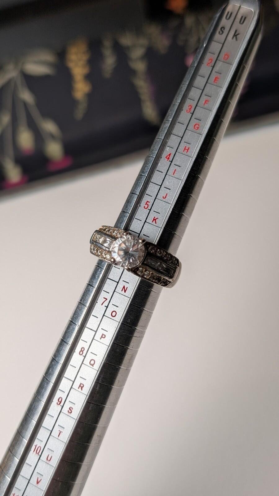 Vintage Sterling Silver Clear CZ Stones Ring | Size L 1/2 | 925 Silver - Image 13