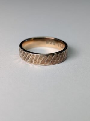 Vintage Gold Plated Sterling Silver Textured Ring | Size O 1/2 | Made In Italy