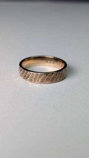 Vintage Gold Plated Sterling Silver Textured Ring | Size O 1/2 | Made In Italy