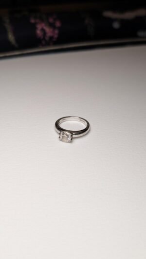 Vintage Sterling Silver Clear DQCZ Gemstone Ring | Size I 1/2 | 925 Silver
