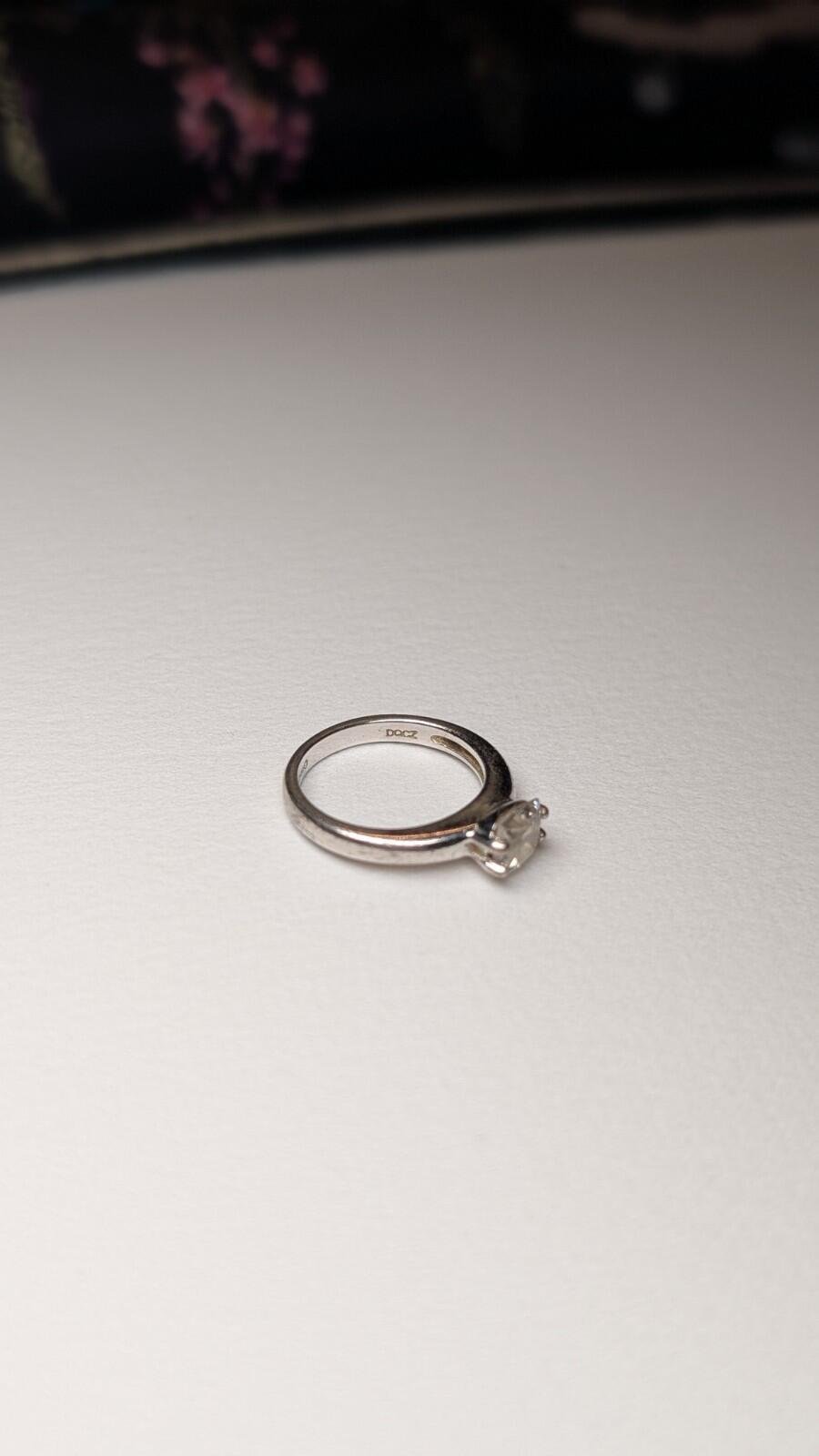 Vintage Sterling Silver Clear DQCZ Gemstone Ring | Size I 1/2 | 925 Silver - Image 2