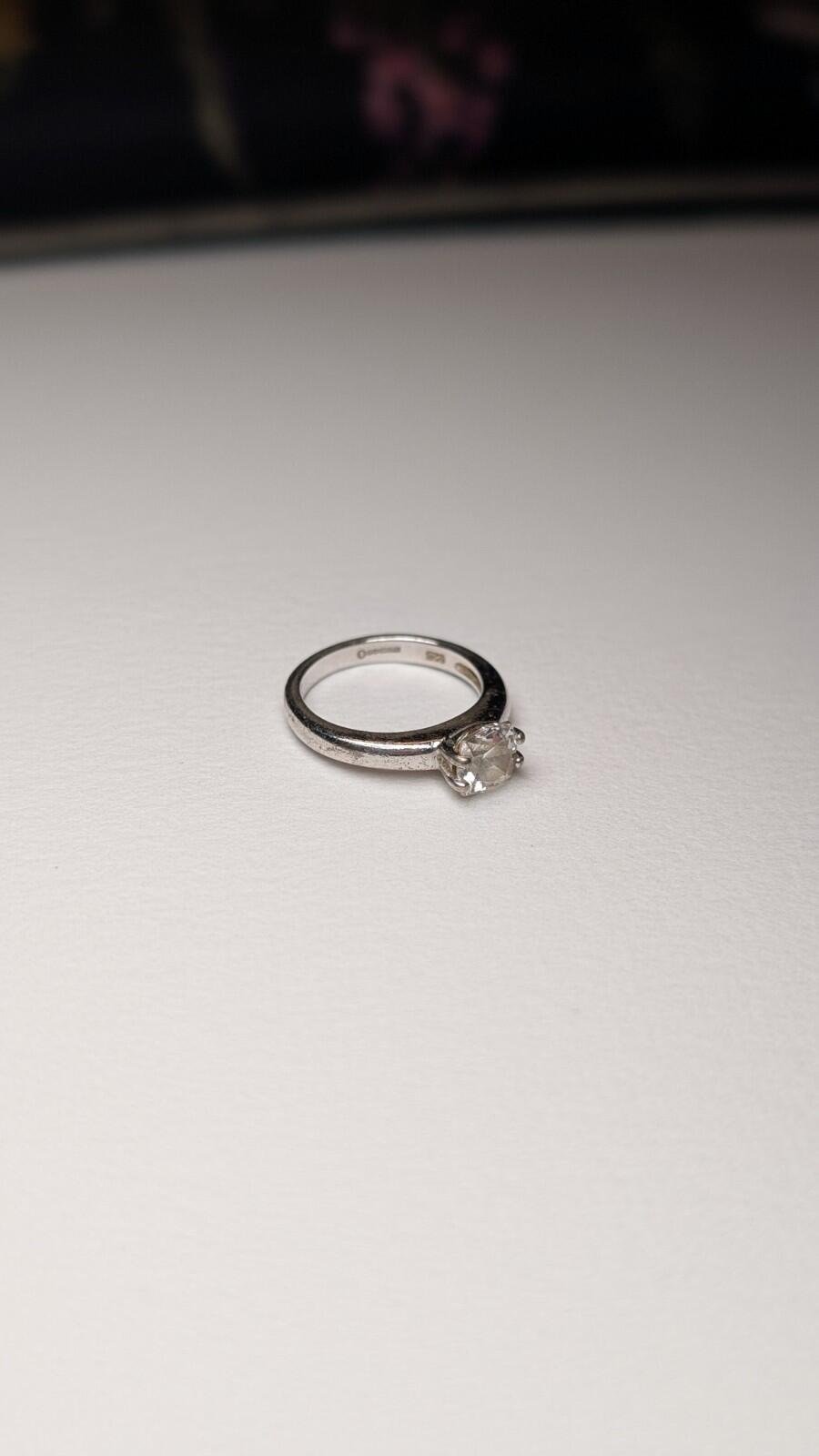 Vintage Sterling Silver Clear DQCZ Gemstone Ring | Size I 1/2 | 925 Silver - Image 3