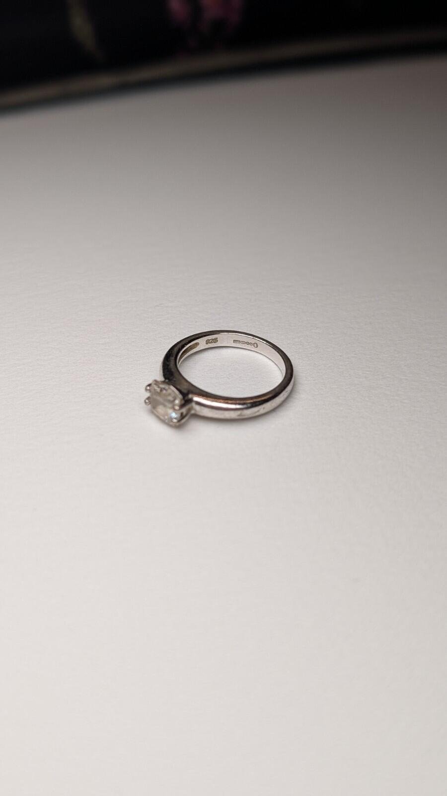 Vintage Sterling Silver Clear DQCZ Gemstone Ring | Size I 1/2 | 925 Silver - Image 4