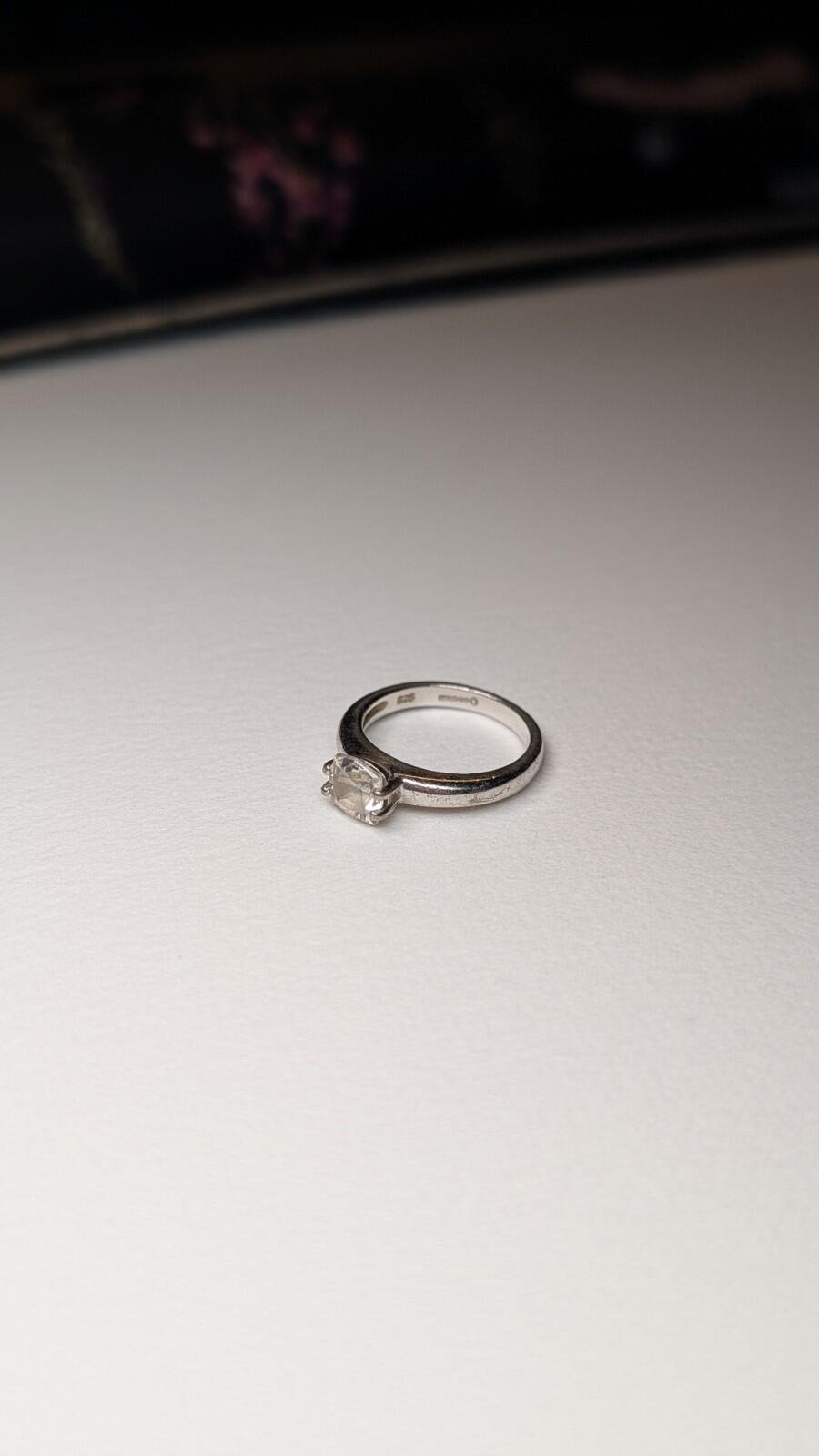 Vintage Sterling Silver Clear DQCZ Gemstone Ring | Size I 1/2 | 925 Silver - Image 5