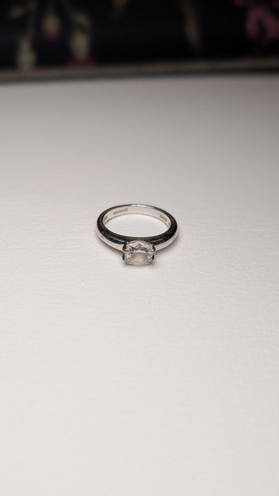 Vintage Sterling Silver Clear DQCZ Gemstone Ring | Size I 1/2 | 925 Silver - Image 6
