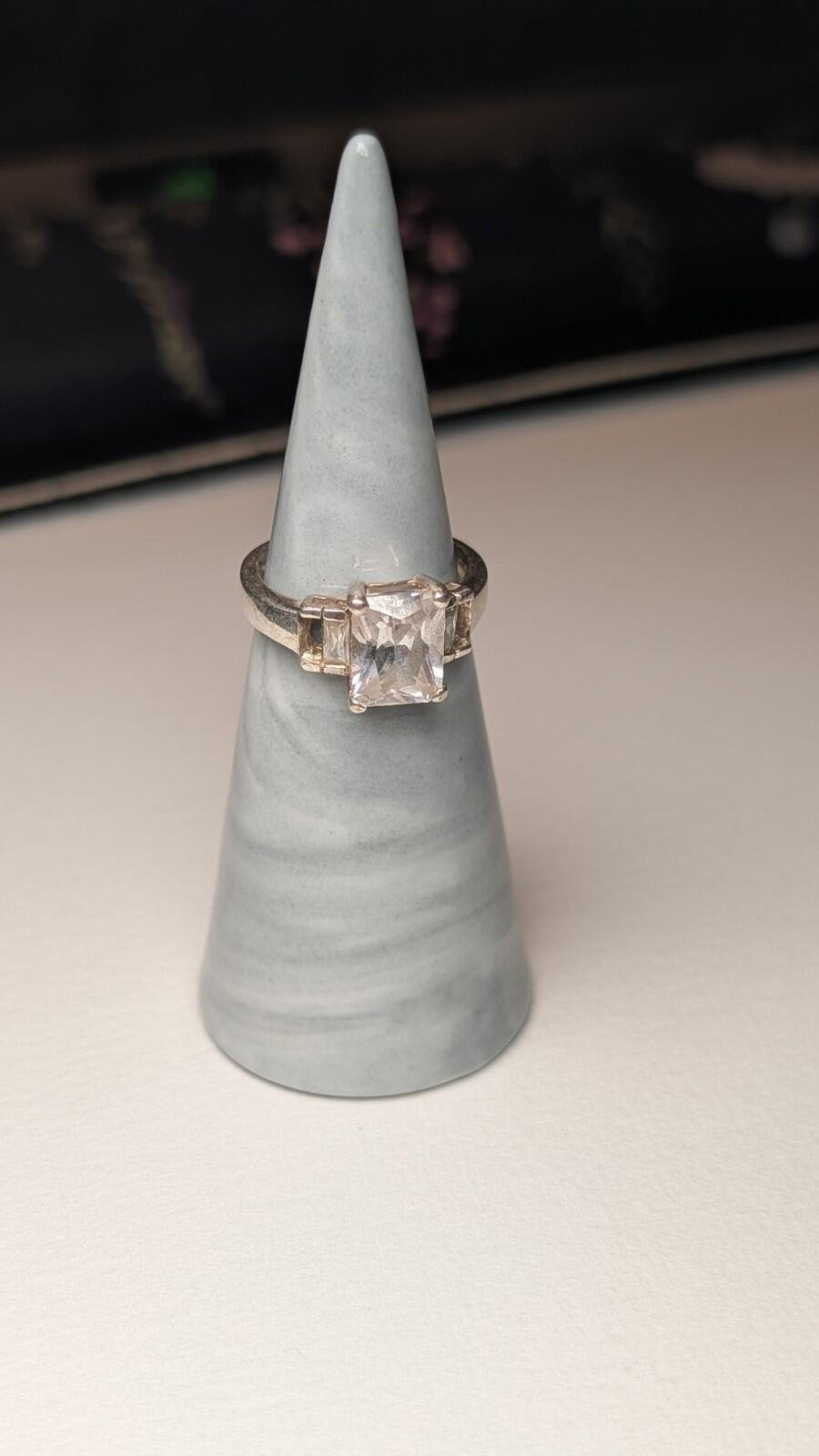 Vintage Sterling Silver CZ Gemstone Ring | Size K 1/2 | 925 Silver - Image 3