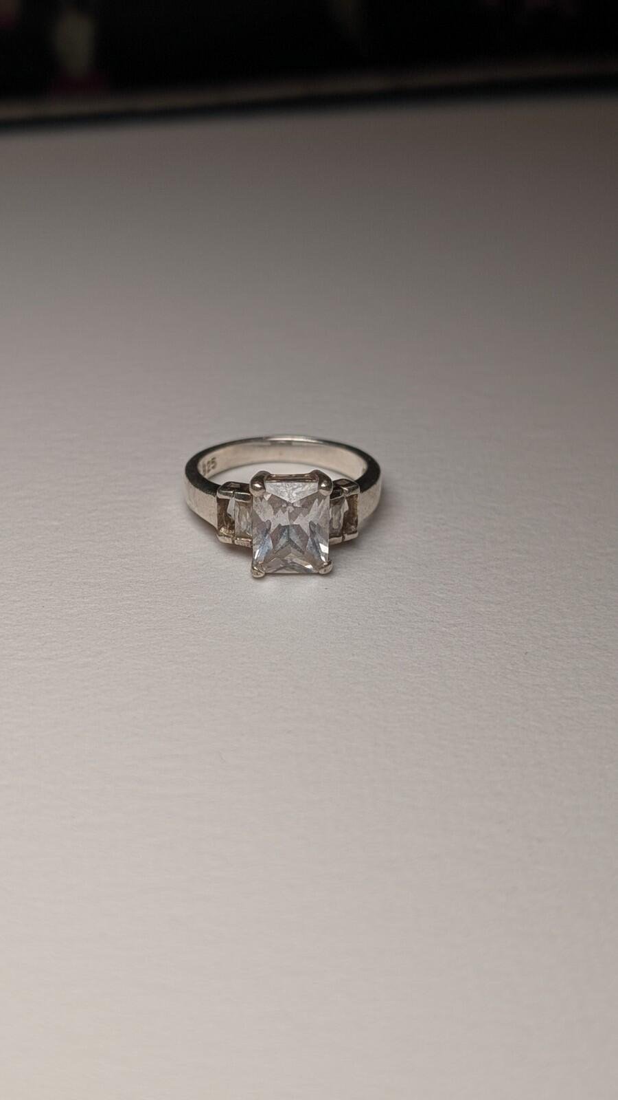 Vintage Sterling Silver CZ Gemstone Ring | Size K 1/2 | 925 Silver - Image 4