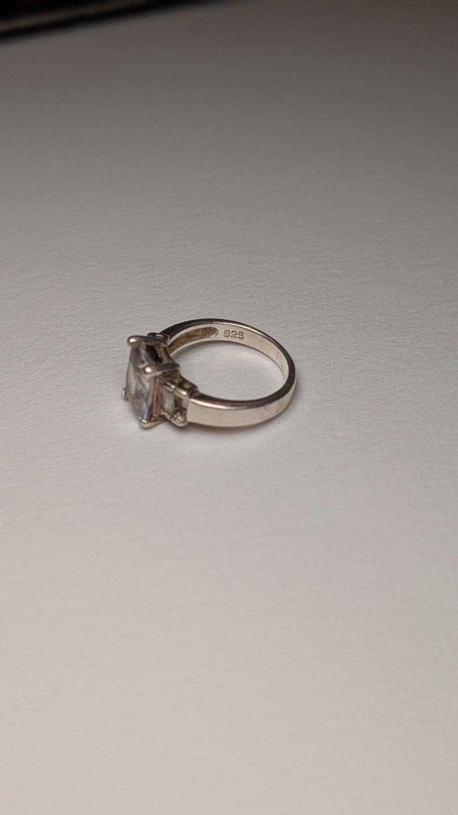 Vintage Sterling Silver CZ Gemstone Ring | Size K 1/2 | 925 Silver - Image 5