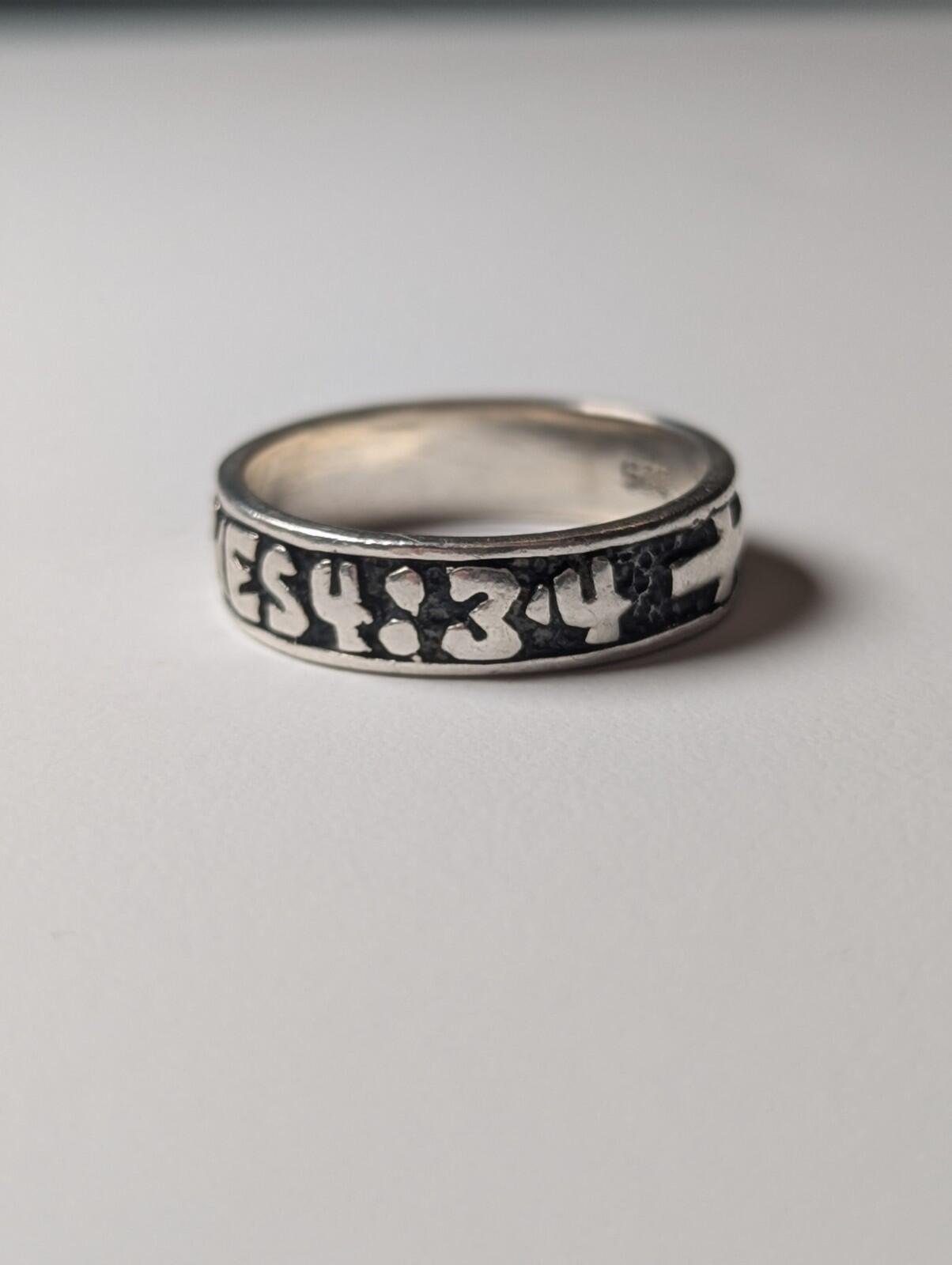 Vintage Sterling Silver Religious Purity Ring | Size S | 925 Silver ITHES 4:3-4 - Image 3