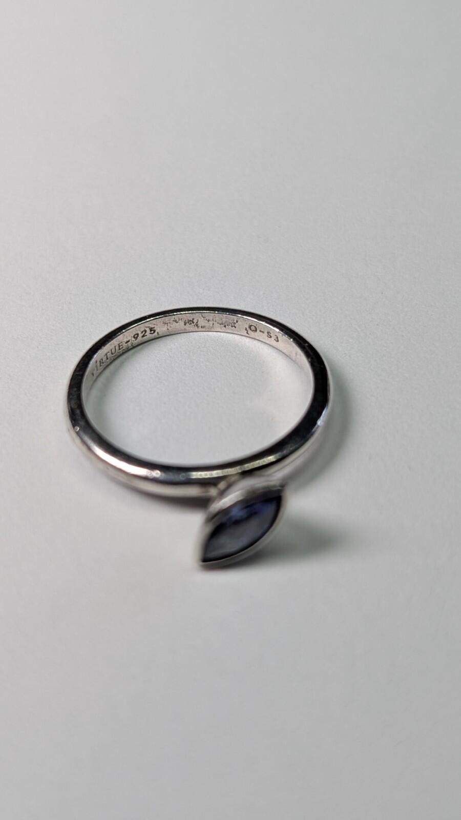 Vintage Sterling Silver Tanzanite Gemstone Ring | Size Q 1/2 | 925 Silver - Image 4
