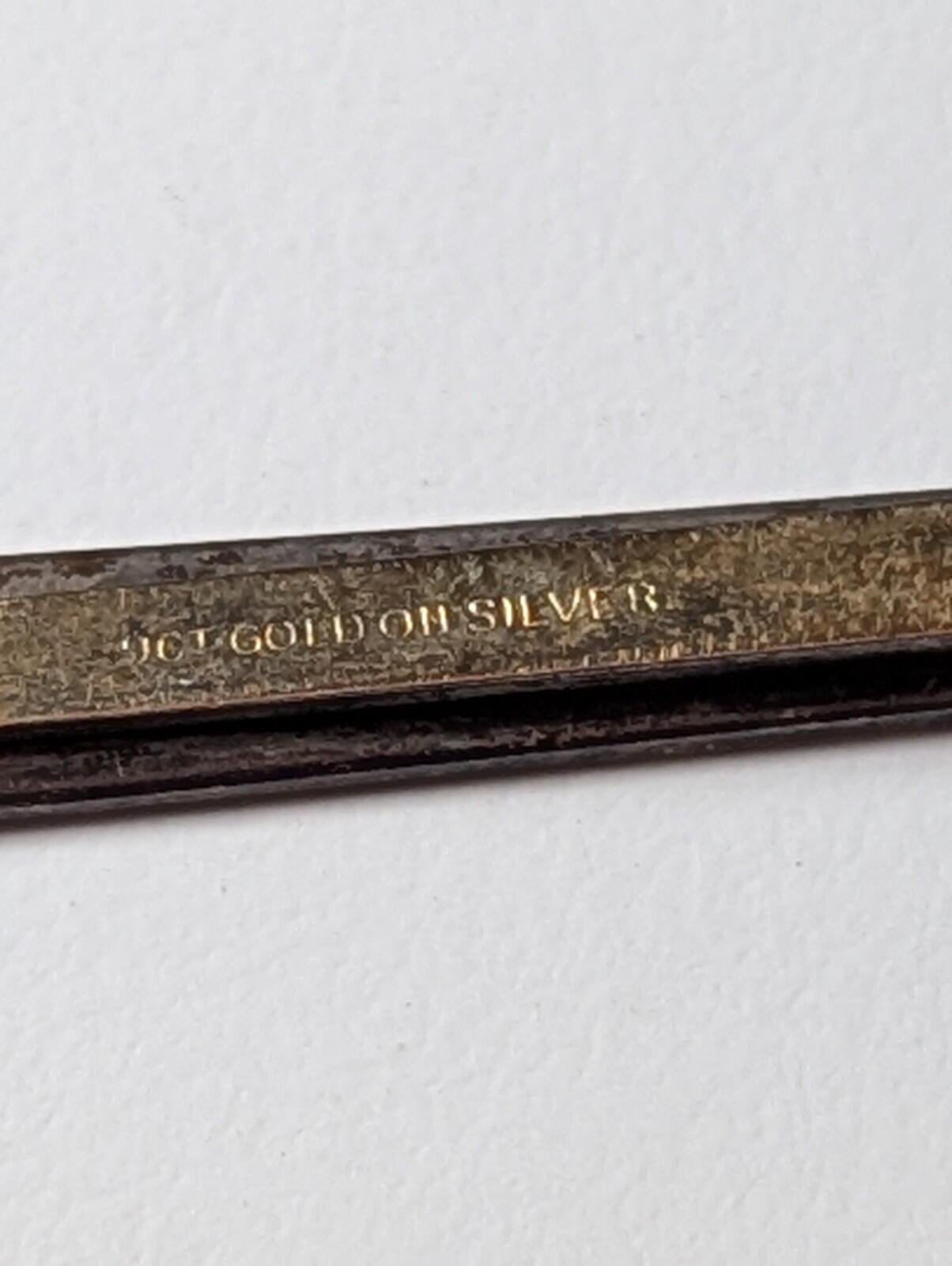 Vintage Sterling Silver 9ct Gold on Silver Men's Tie Clip | 925 Silver Tie Clip - Image 5
