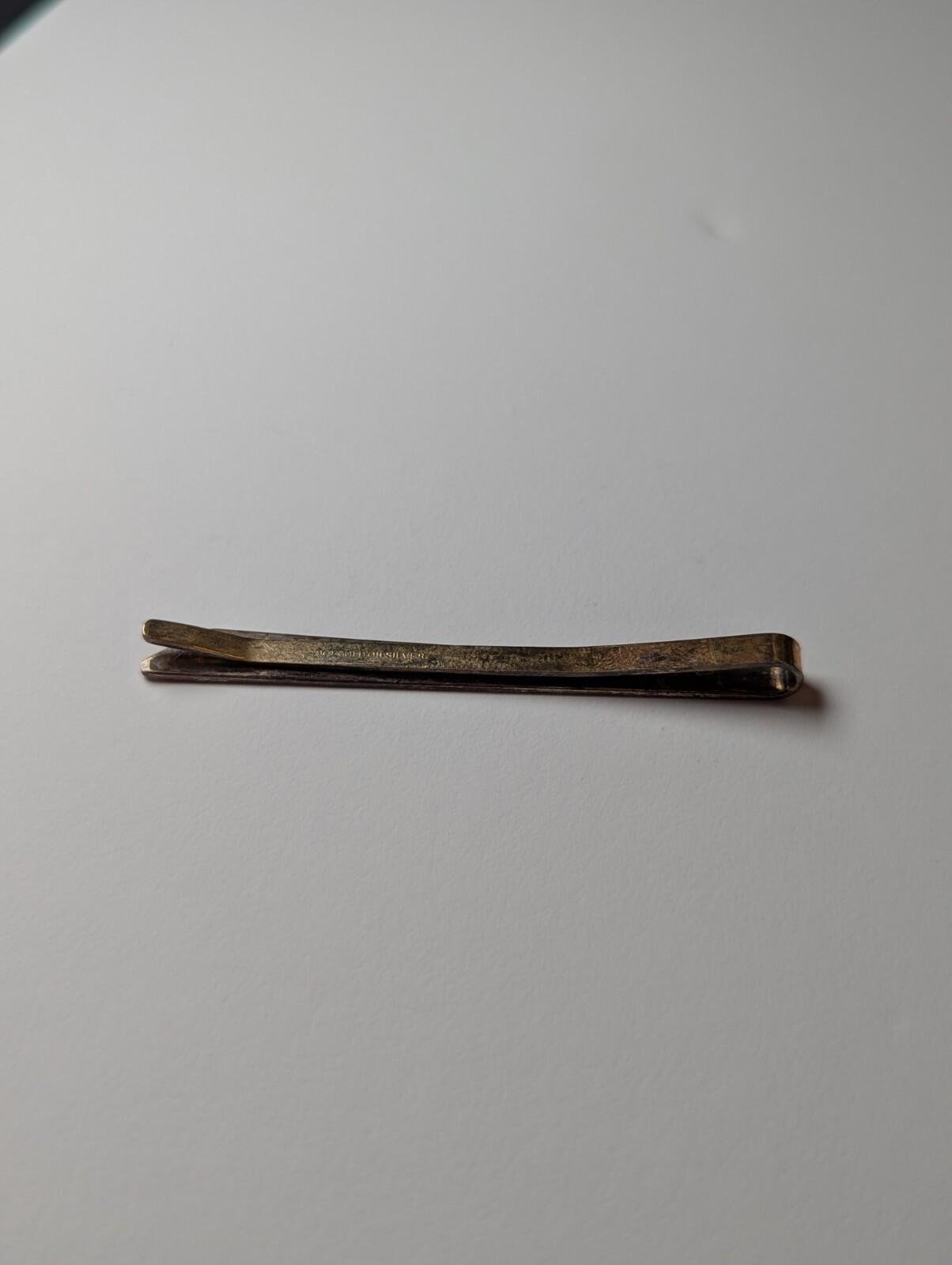 Vintage Sterling Silver 9ct Gold on Silver Men's Tie Clip | 925 Silver Tie Clip - Image 7