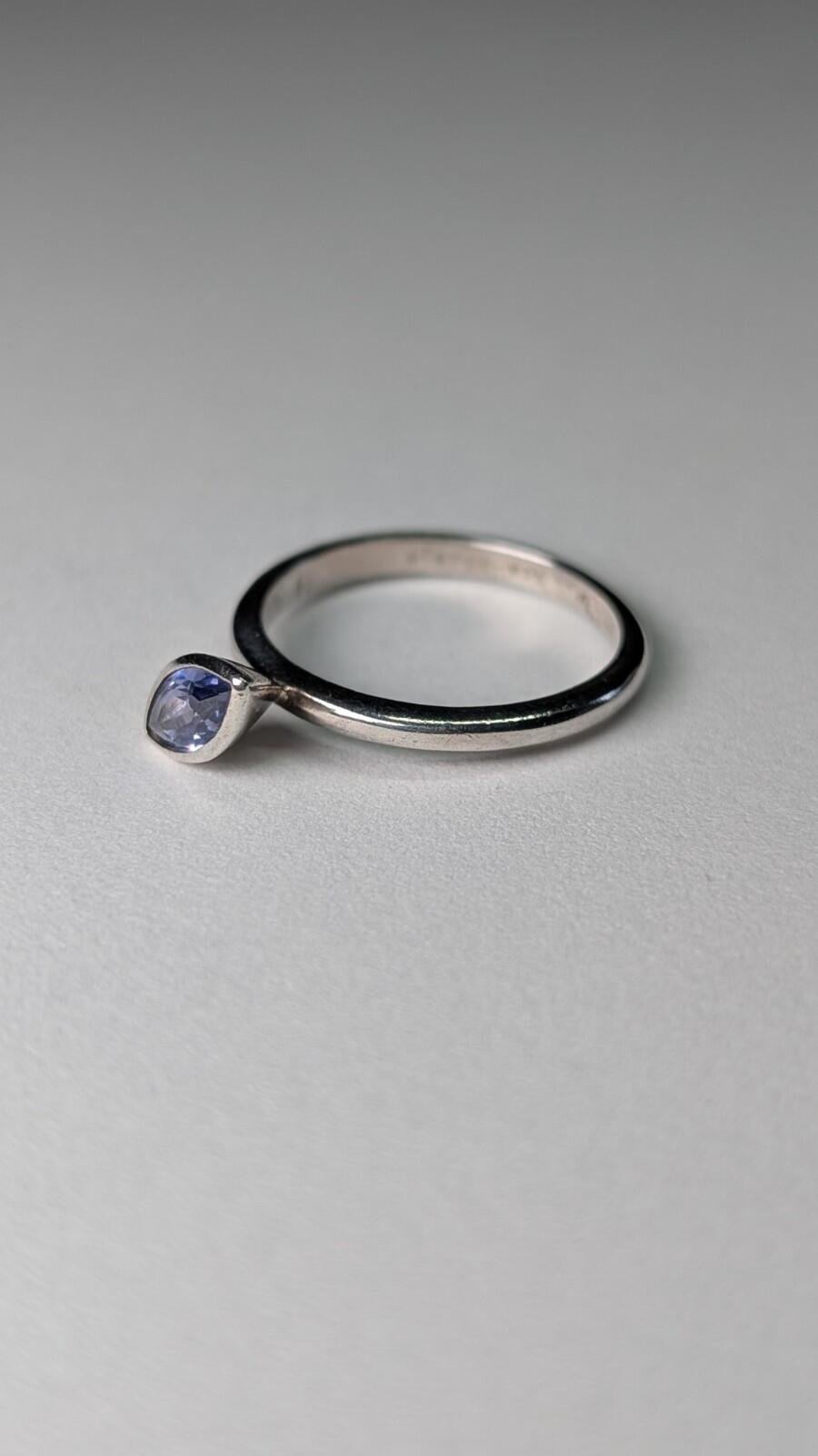 Vintage Sterling Silver Tanzanite Gemstone Ring | Size Q 1/2 | 925 Silver - Image 8
