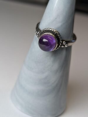 Vintage Sterling Silver Amethyst Ring | Size N | 925 Silver Amethyst Ring