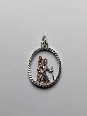 Vintage Sterling Silver Openwork St Christopher Pendant | 1.85g | 925 Silver