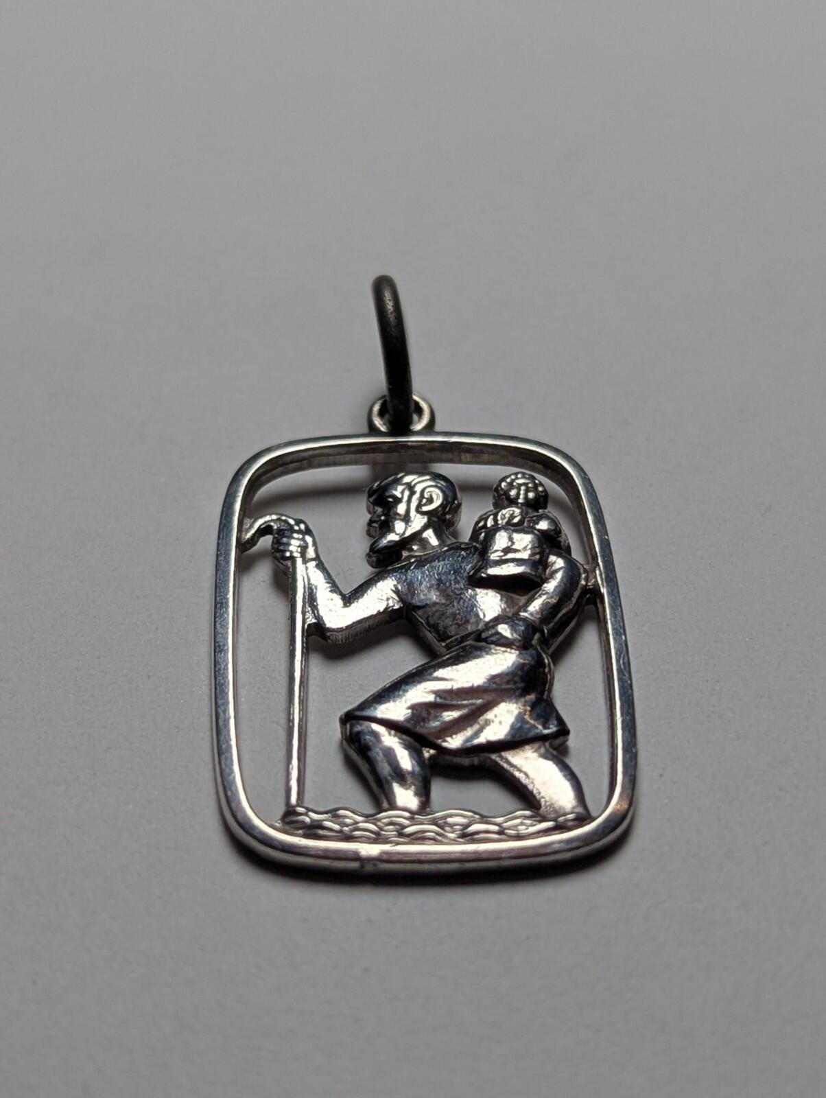Vintage Sterling Silver Openwork St Christopher Pendant | 5.76g | 925 Silver - Image 3