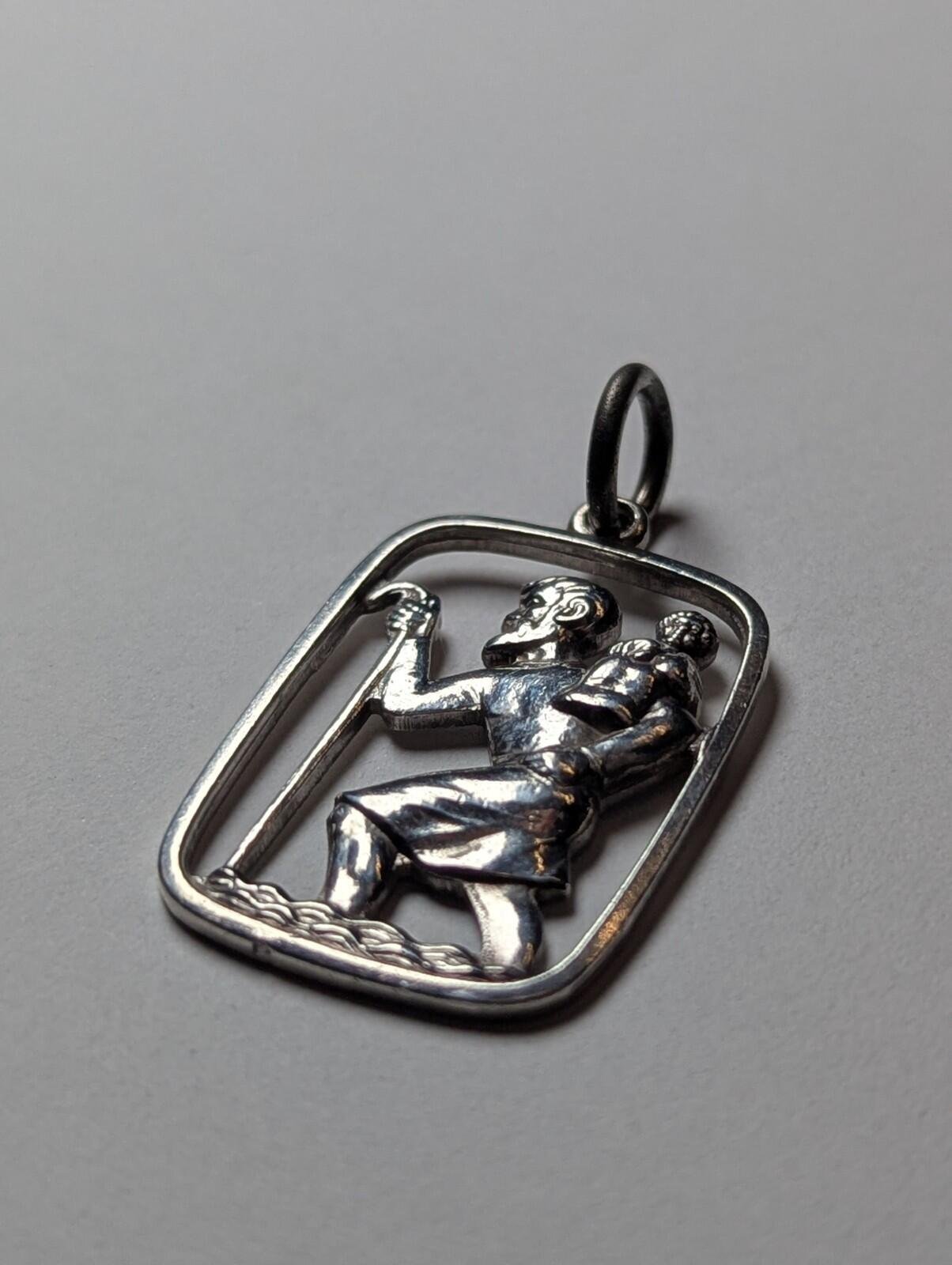 Vintage Sterling Silver Openwork St Christopher Pendant | 5.76g | 925 Silver - Image 4