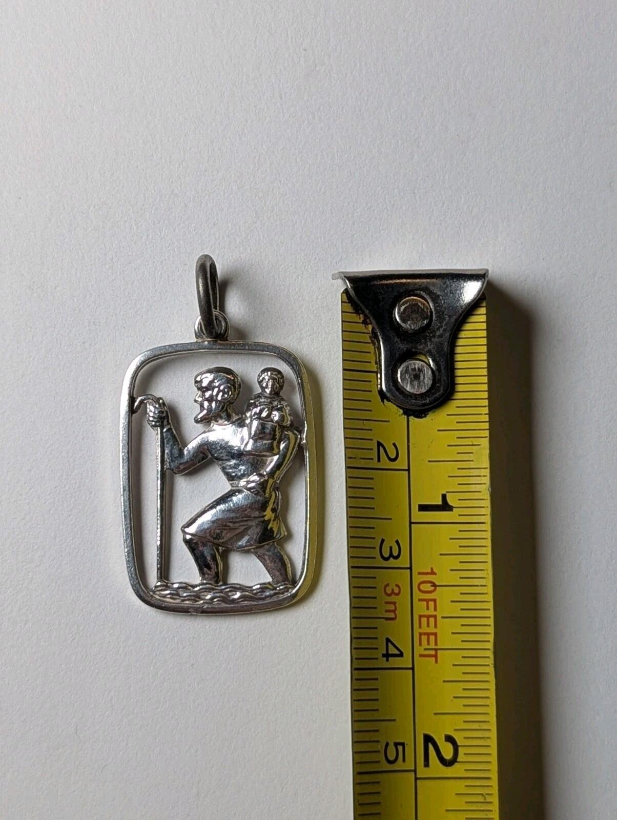 Vintage Sterling Silver Openwork St Christopher Pendant | 5.76g | 925 Silver - Image 5