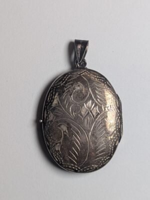 Vintage Sterling Silver 4cm Floral Design Locket Pendant | 925 Silver | 10.88g