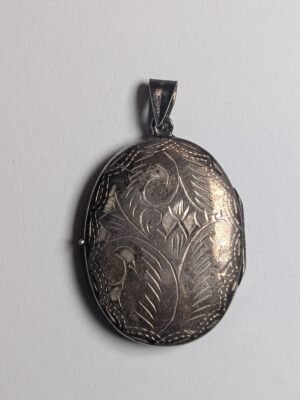 Vintage Sterling Silver 4cm Floral Design Locket Pendant | 925 Silver | 10.88g